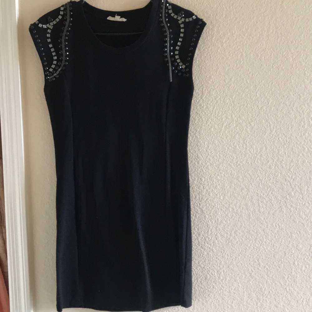 Black dress with shoulder stones